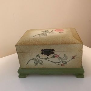 Decoline Botanical/Floral Wooden Trinket Box Decor/Desk/Bookshelf Organization